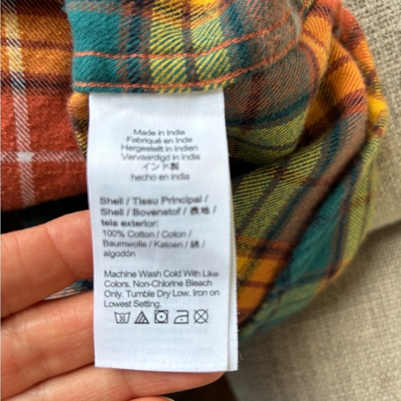 J Crew Men’s Regenerative cotton Plaid Multicolor Shirt Preppy Camping XXLT - Picture 9 of 10